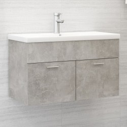 vidaXL Waschbeckenunterschrank Betongrau 80x38,5x46 cm Holzwerkstoff