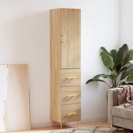 vidaXL Highboard Sonoma-Eiche 34,5x34x180 cm Holzwerkstoff