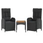 vidaXL 4-tlg. Garten-Essgruppe mit Kissen Schwarz Poly Rattan vidaXL 4-tlg. Garten-Essgruppe mit Kissen Schwarz Poly Rattan