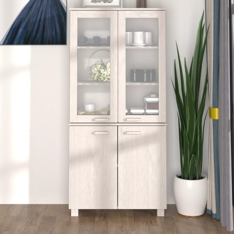 vidaXL Highboard HAMAR Massivholz Kiefer Weiß vidaXL Highboard HAMAR Massivholz Kiefer Weiß