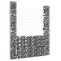 vidaXL Gabionenkorb U-Form mit 2 Säulen Eisen 140x20x200 cm