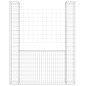 vidaXL Gabionenkorb U-Form mit 2 Säulen Eisen 140x20x200 cm