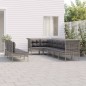 vidaXL 9-tlg. Garten-Lounge-Set mit Kissen Grau Poly Rattan vidaXL 9-tlg. Garten-Lounge-Set mit Kissen Grau Poly Rattan