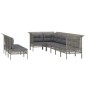 vidaXL 9-tlg. Garten-Lounge-Set mit Kissen Grau Poly Rattan vidaXL 9-tlg. Garten-Lounge-Set mit Kissen Grau Poly Rattan