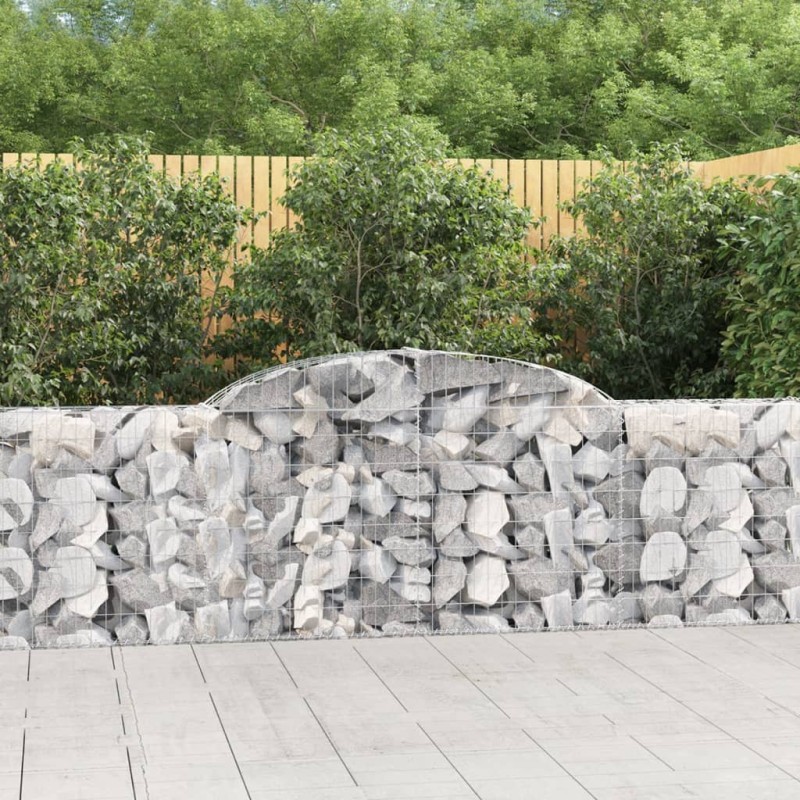 vidaXL Gabionen mit Hochbogen 20 Stk. 300x30x80/100cm Verzinktes Eisen vidaXL Gabionen mit Hochbogen 20 Stk. 300x30x80/100cm Verzinktes Eisen