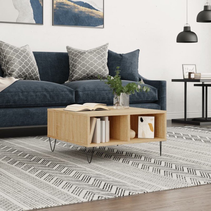 vidaXL Couchtisch Sonoma-Eiche 60x60x30 cm Holzwerkstoff vidaXL Couchtisch Sonoma-Eiche 60x60x30 cm Holzwerkstoff