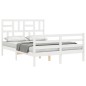 vidaXL Massivholzbett mit Kopfteil Weiß 140x200 cm vidaXL Massivholzbett mit Kopfteil Weiß 140x200 cm