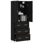 vidaXL Highboard Schwarz 69,5x34x180 cm Holzwerkstoff vidaXL Highboard Schwarz 69,5x34x180 cm Holzwerkstoff