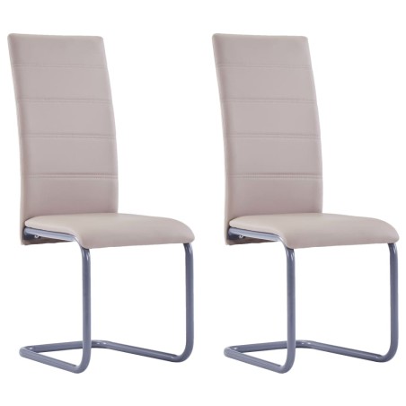 Freischwinger 2 Stk. Cappuccino-Braun Kunstleder