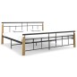 vidaXL Bettgestell Metall und Massivholz Eiche 200x200 cm vidaXL Bettgestell Metall und Massivholz Eiche 200x200 cm
