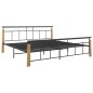 vidaXL Bettgestell Metall und Massivholz Eiche 200x200 cm vidaXL Bettgestell Metall und Massivholz Eiche 200x200 cm