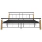 vidaXL Bettgestell Metall und Massivholz Eiche 200x200 cm vidaXL Bettgestell Metall und Massivholz Eiche 200x200 cm