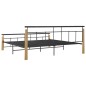 vidaXL Bettgestell Metall und Massivholz Eiche 200x200 cm vidaXL Bettgestell Metall und Massivholz Eiche 200x200 cm