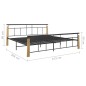 vidaXL Bettgestell Metall und Massivholz Eiche 200x200 cm vidaXL Bettgestell Metall und Massivholz Eiche 200x200 cm