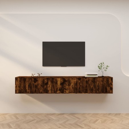 vidaXL TV-Wandschränke 3 Stk. Räuchereiche 80x34,5x40 cm