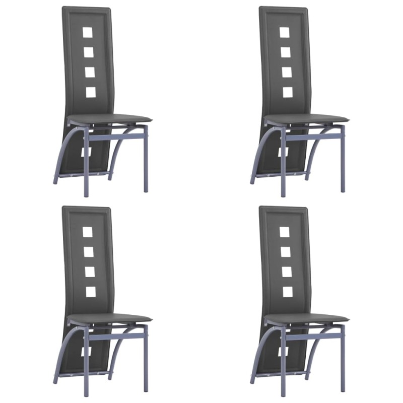 Esszimmerstühle 4 Stk. Grau Kunstleder Esszimmerstühle 4 Stk. Grau Kunstleder