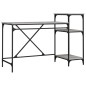 vidaXL Schreibtisch mit Regal Grau Sonoma 135x50x90 cm Holzwerkstoff vidaXL Schreibtisch mit Regal Grau Sonoma 135x50x90 cm Holzwerkstoff