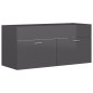 vidaXL Waschbeckenunterschrank Hochglanz-Grau 100x38,5x46 cm vidaXL Waschbeckenunterschrank Hochglanz-Grau 100x38,5x46 cm