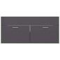 vidaXL Waschbeckenunterschrank Hochglanz-Grau 100x38,5x46 cm vidaXL Waschbeckenunterschrank Hochglanz-Grau 100x38,5x46 cm