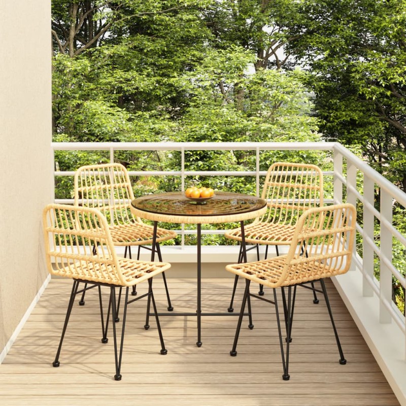 vidaXL 5-tlg. Garten-Essgruppe Poly Rattan vidaXL 5-tlg. Garten-Essgruppe Poly Rattan