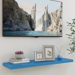 vidaXL Schweberegal Blau 90x23,5x3,8 cm MDF