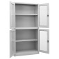vidaXL Büroschrank Hellgrau 90x40x180 cm Stahl und Gehärtetes Glas vidaXL Büroschrank Hellgrau 90x40x180 cm Stahl und Gehärtetes Glas
