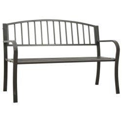 vidaXL Gartenbank 125 cm Stahl Grau