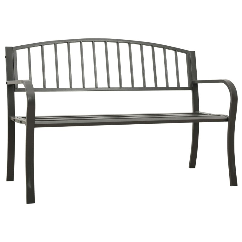 vidaXL Gartenbank 125 cm Stahl Grau vidaXL Gartenbank 125 cm Stahl Grau