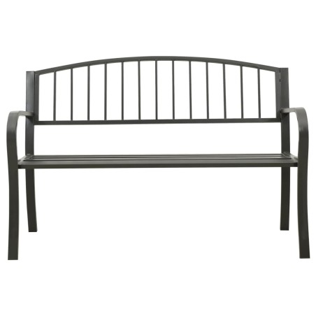 vidaXL Gartenbank 125 cm Stahl Grau