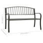 vidaXL Gartenbank 125 cm Stahl Grau vidaXL Gartenbank 125 cm Stahl Grau