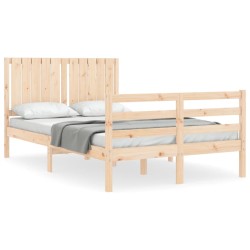 vidaXL Massivholzbett mit Kopfteil 120x200 cm