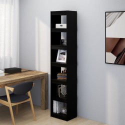 vidaXL Bücherregal/Raumteiler Schwarz 40x30x199 cm Massivholz Kiefer
