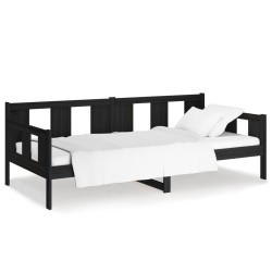 vidaXL Tagesbett Schwarz Massivholz Kiefer 90x190 cm