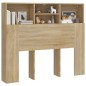 vidaXL Bett-Kopfteil mit Ablagen Sonoma-Eiche 120x19x103,5 cm vidaXL Bett-Kopfteil mit Ablagen Sonoma-Eiche 120x19x103,5 cm