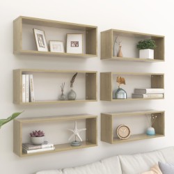 vidaXL Würfelregale 6 Stk. Sonoma-Eiche 60x15x23 cm Holzwerkstoff