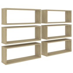vidaXL Würfelregale 6 Stk. Sonoma-Eiche 60x15x23 cm Holzwerkstoff