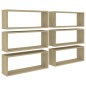 vidaXL Würfelregale 6 Stk. Sonoma-Eiche 60x15x23 cm Holzwerkstoff