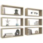 vidaXL Würfelregale 6 Stk. Sonoma-Eiche 60x15x23 cm Holzwerkstoff