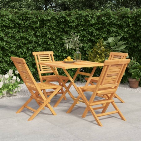 vidaXL 5-tlg. Garten-Essgruppe Massivholz Teak