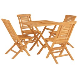 vidaXL 5-tlg. Garten-Essgruppe Massivholz Teak