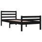 vidaXL Massivholzbett Schwarz 90x190 cm vidaXL Massivholzbett Schwarz 90x190 cm