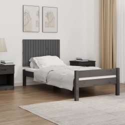 vidaXL Wand-Kopfteil Grau 95,5x3x60 cm Massivholz Kiefer