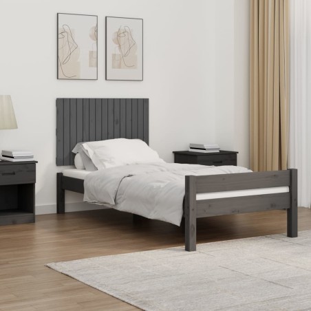 vidaXL Wand-Kopfteil Grau 95,5x3x60 cm Massivholz Kiefer
