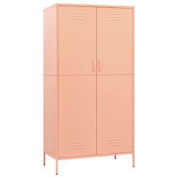 vidaXL Kleiderschrank Rosa 90x50x180 cm Stahl   