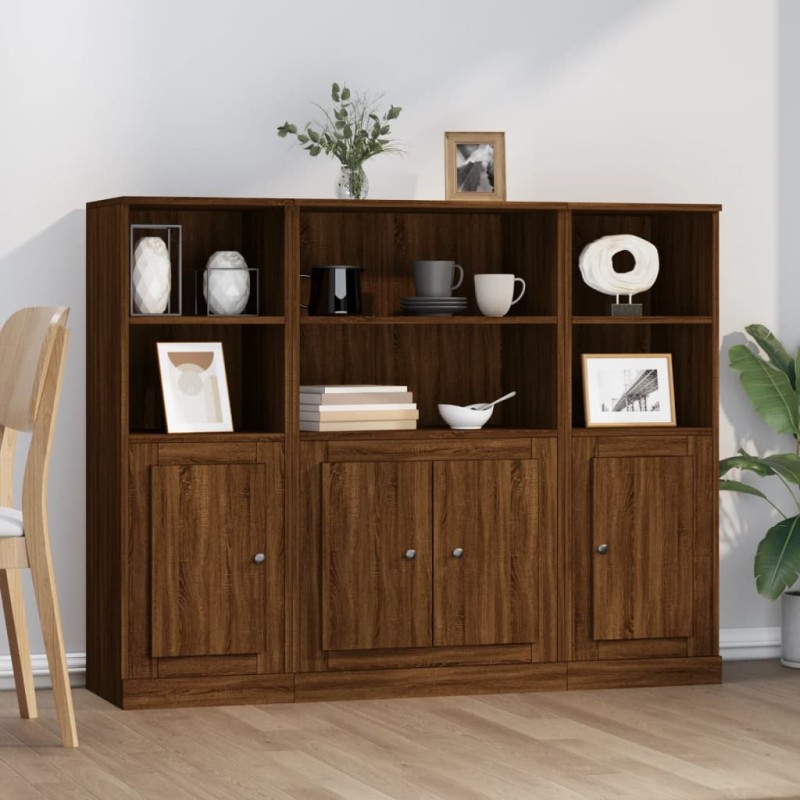 vidaXL Highboards 3 Stk. Braun Eichen-Optik Holzwerkstoff vidaXL Highboards 3 Stk. Braun Eichen-Optik Holzwerkstoff