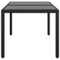 vidaXL Gartentisch 150x90x75 cm Hartglas und Poly Rattan Schwarz vidaXL Gartentisch 150x90x75 cm Hartglas und Poly Rattan Schwarz