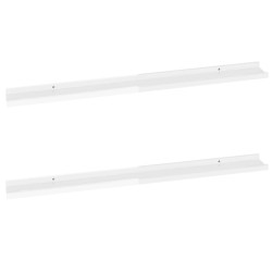 vidaXL Wandregale 2 Stk. Hochglanz-Weiß 100x9x3 cm