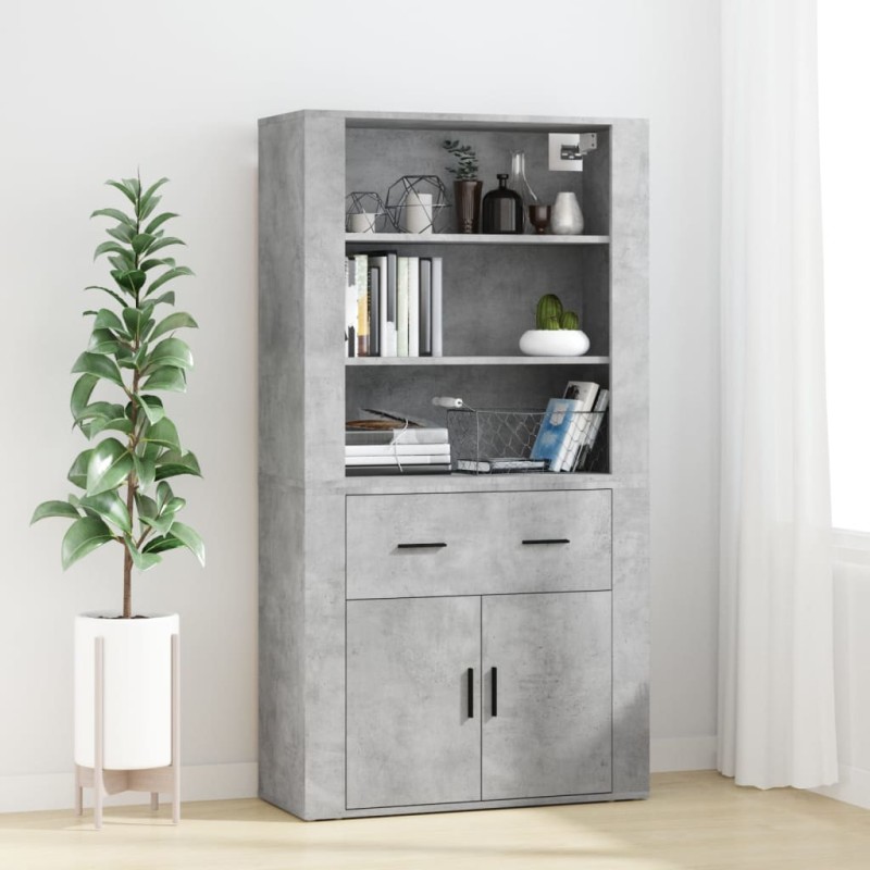 vidaXL Highboard Betongrau Holzwerkstoff vidaXL Highboard Betongrau Holzwerkstoff