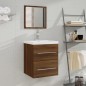 vidaXL Badschrank mit Spiegel Braun Eichen-Optik 41x38,5x48 cm vidaXL Badschrank mit Spiegel Braun Eichen-Optik 41x38,5x48 cm