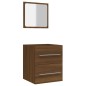 vidaXL Badschrank mit Spiegel Braun Eichen-Optik 41x38,5x48 cm vidaXL Badschrank mit Spiegel Braun Eichen-Optik 41x38,5x48 cm
